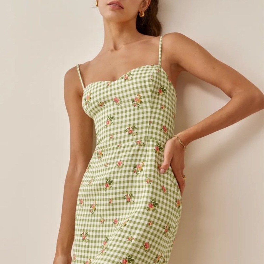 Reformation NWT Roarke Linen Mini Dress | Color Patio | Size 6 | Orig Price $248